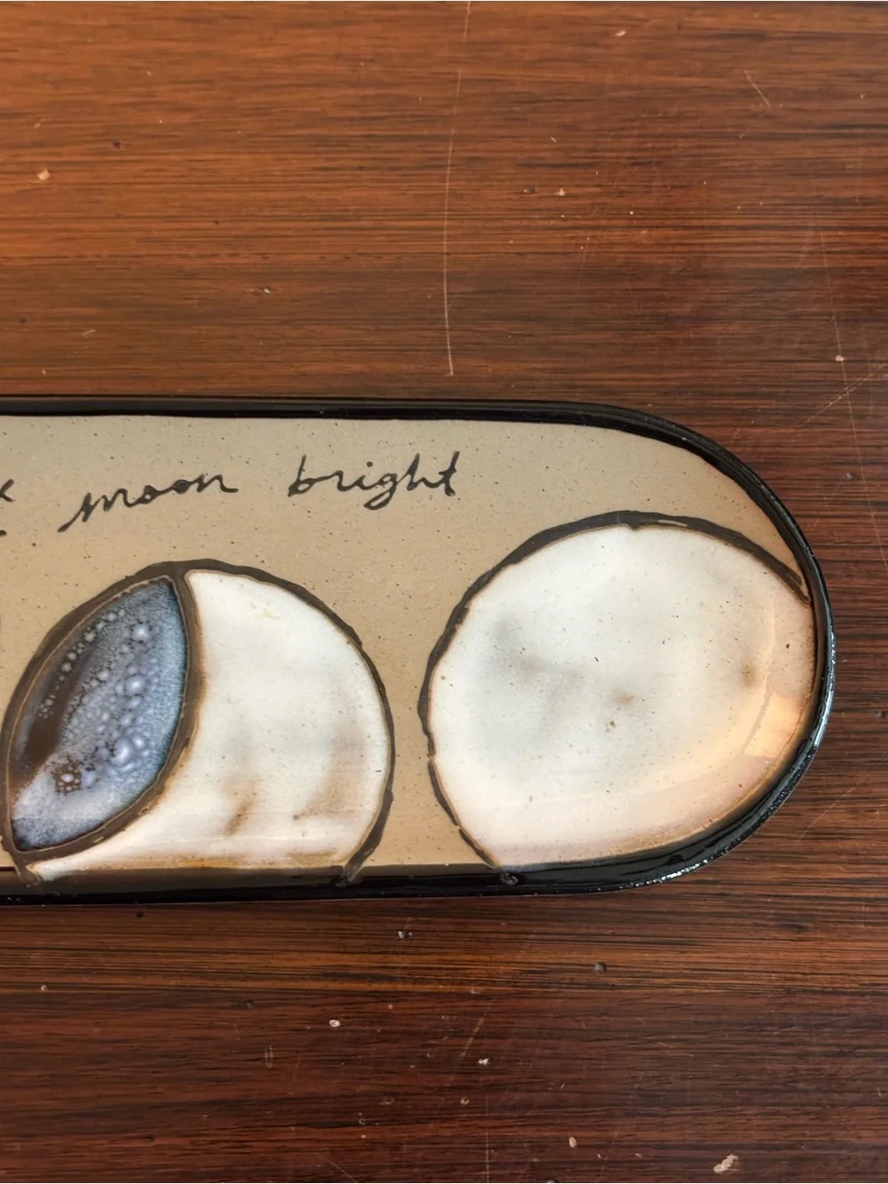 Anthropologie Moon Light 10 1/2” Long Hand Painted Stoneware Trinket Dish